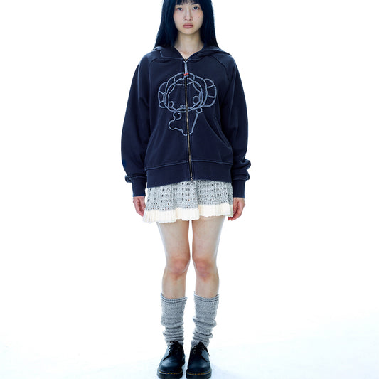 LAYERED KNIT SKIRT / MELANGE GREY / レイヤードニットスカート