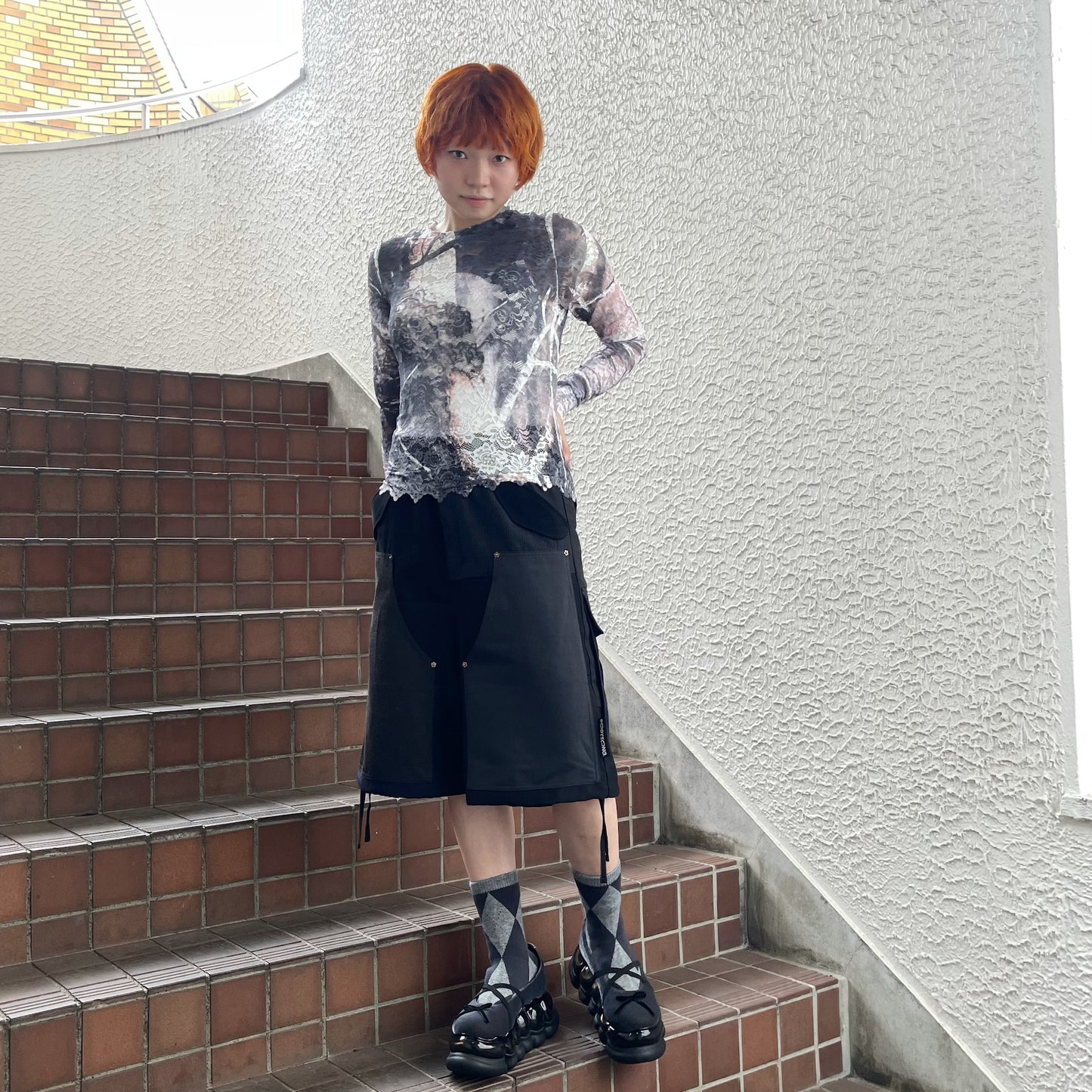 LACE DIRECT PRINT CUTSEW / CAMO / レースダイレクトプリントカットソー