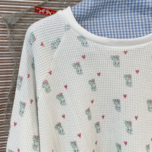 Thermal long tshirt - boy / White / プリントサーマルトップ