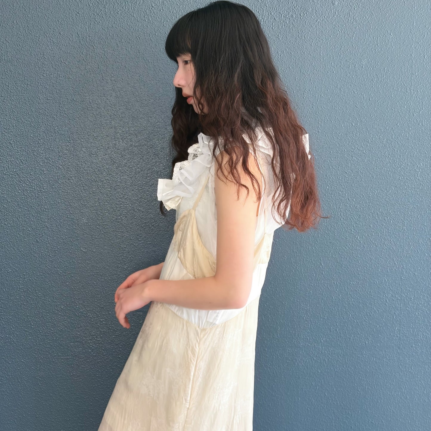 Camisole dress / Off White / キュプラ花柄キャミソール