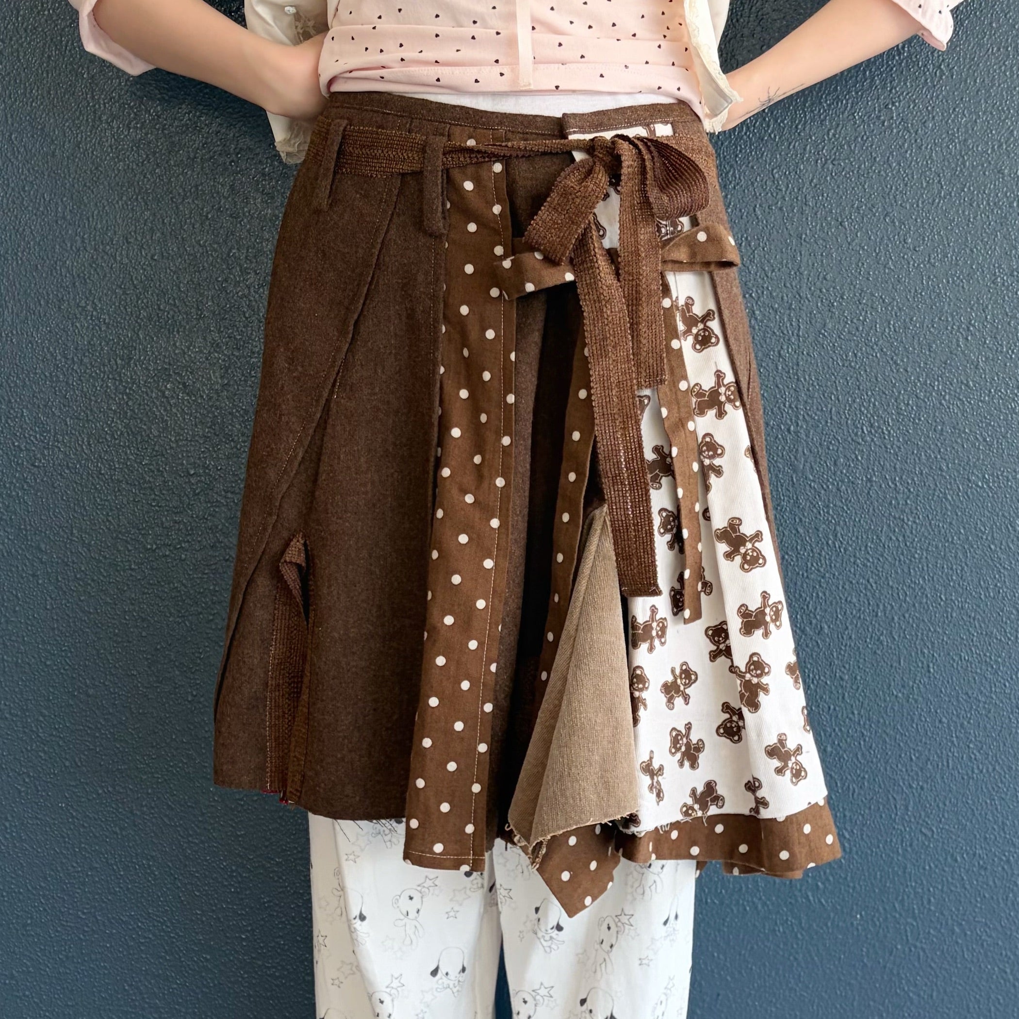 Patchwork skirt / Brown / パッチワークスカート | シープ / SHEEP