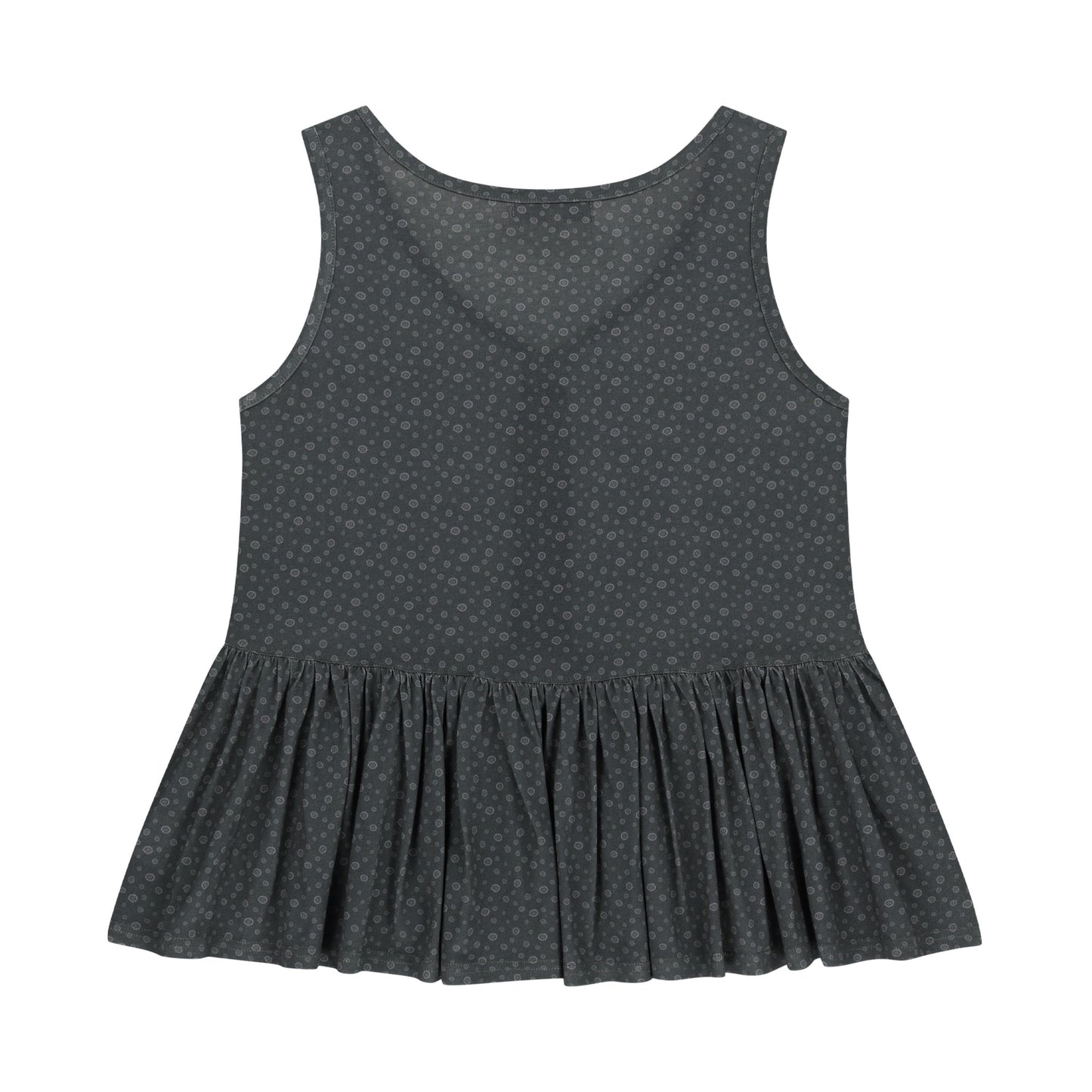 DUDU RUFFLE SLEEVELESS / CHARCOAL / ラッフルスリーブレストップ