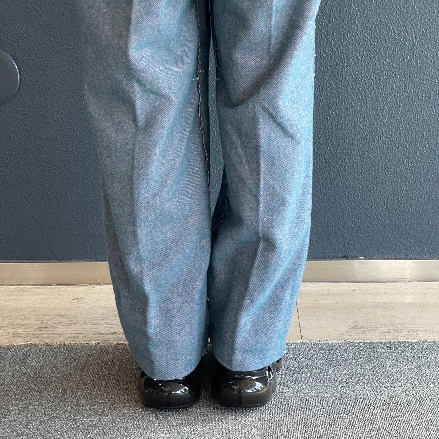 CUSTOM MADE BASTED TROUSERS/WOOL / BLUE / 仮縫いウールトラウザーズ