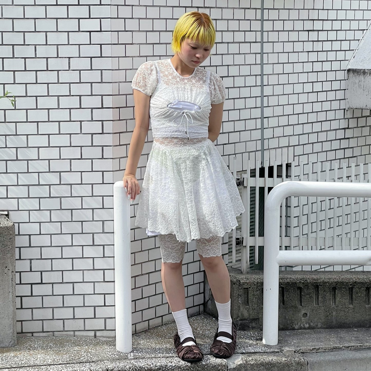 CIRCLE LACE DRESS / WHITE / サークルレースドレス
