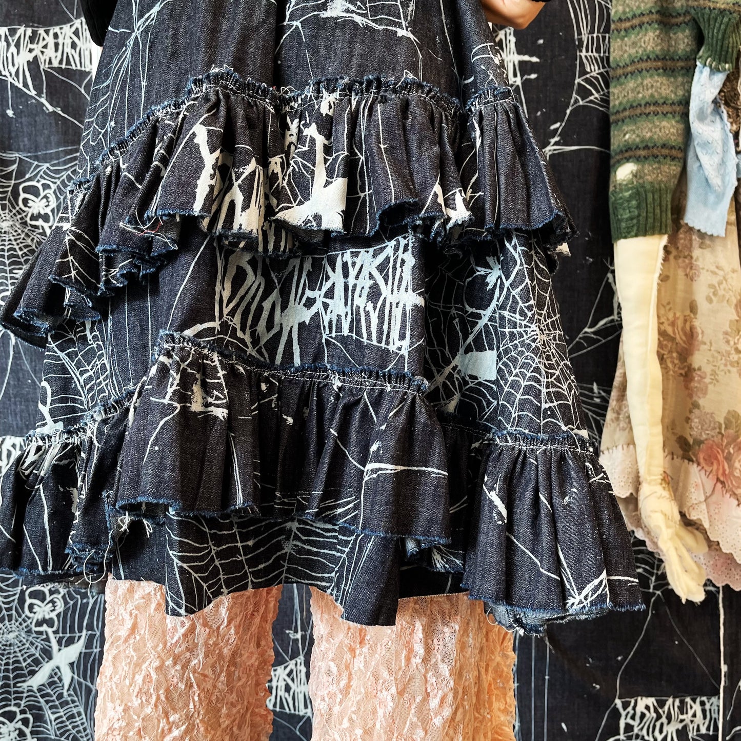 Spider Logo Denim Skirt / denim / スパイダーデニムスカート
