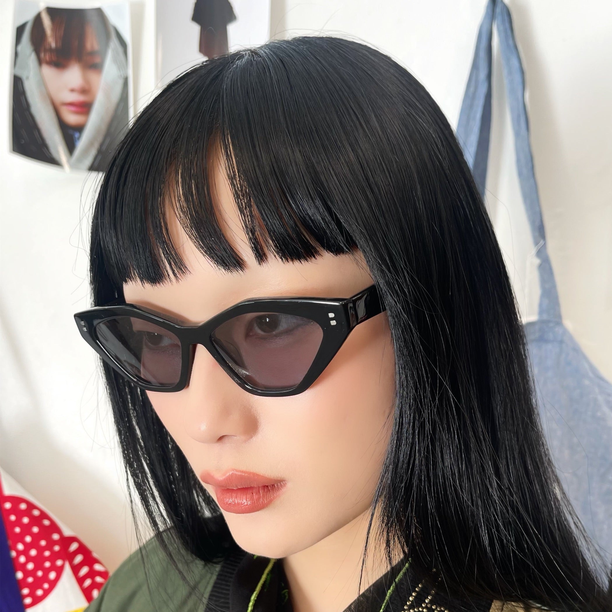 【関税込み】VAQUERA ブラウン キャットアイサングラス Granma fine optical / BLACK / キャットアイサングラス
