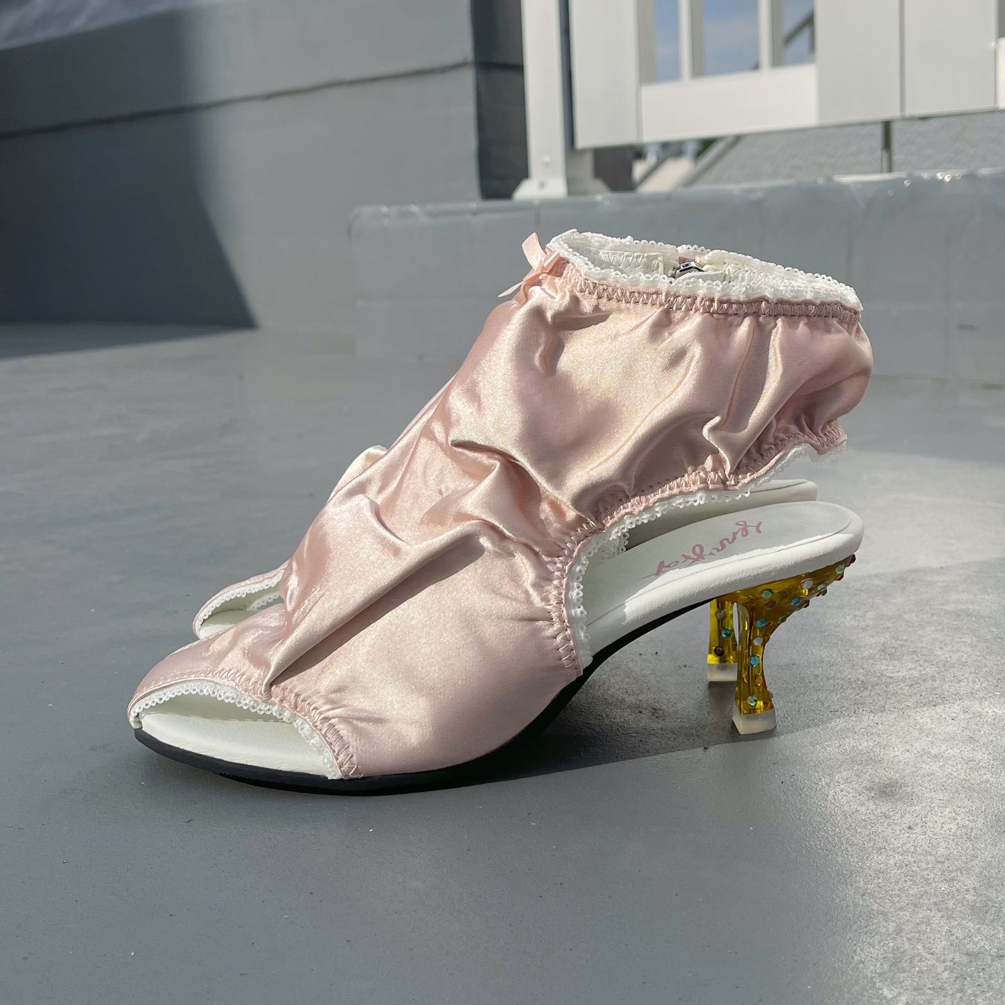 PANTY CRYSTAL HEELS / BEIGE / ランジェリーヒール