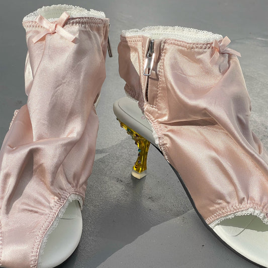 PANTY CRYSTAL HEELS / BEIGE / ランジェリーヒール