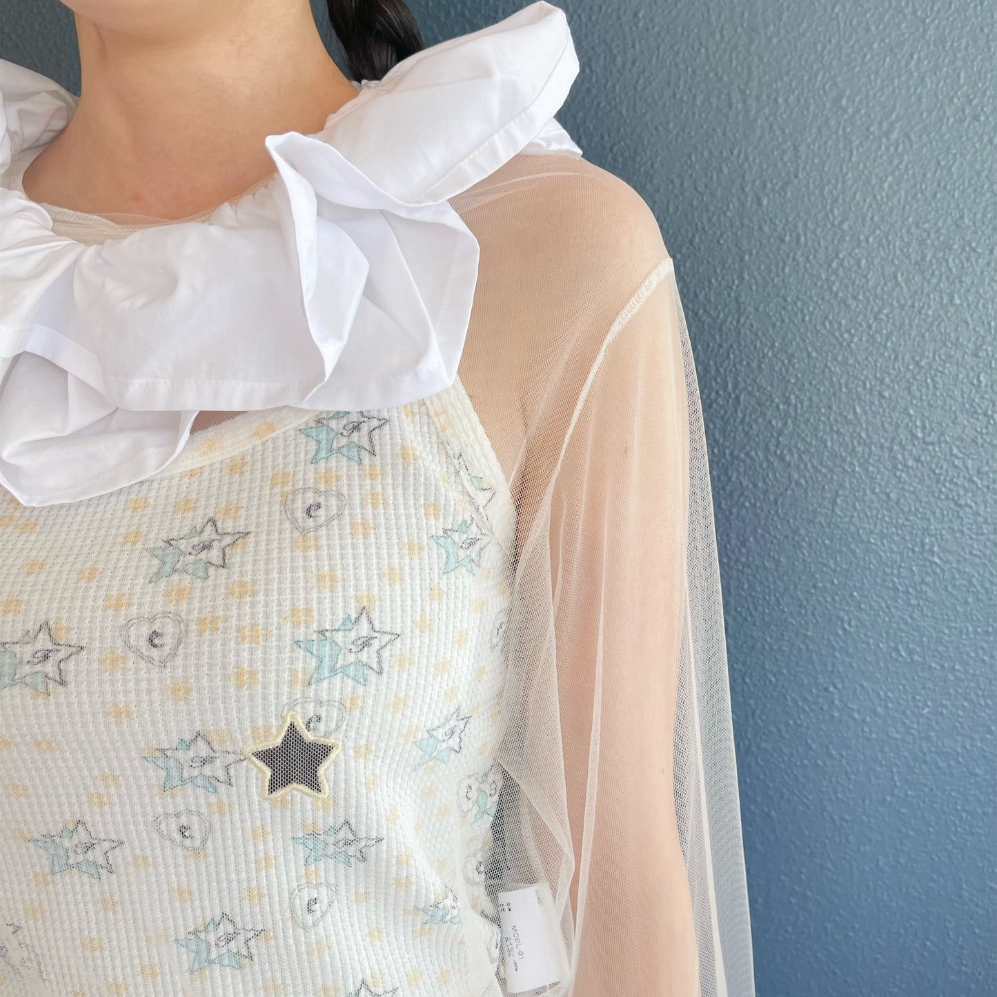 Frill Tulle Top / White / フリルチュールトップ