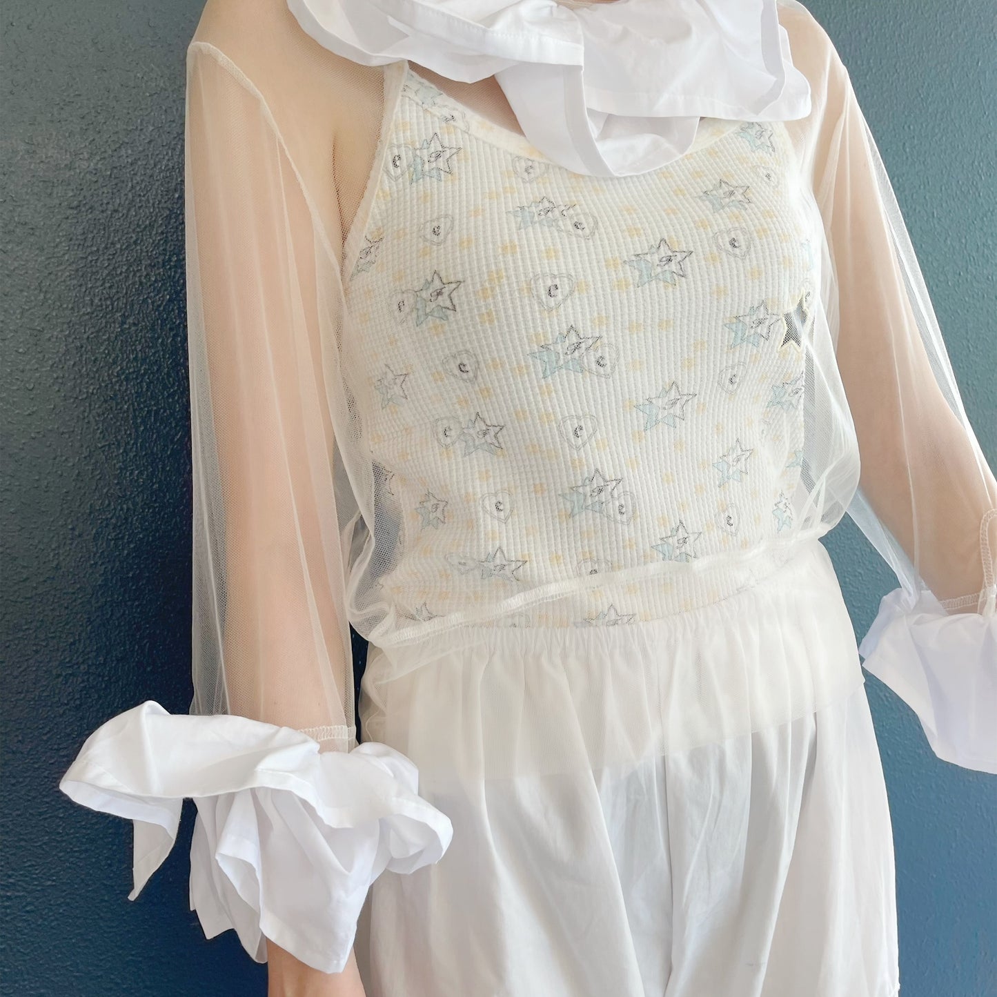 Frill Tulle Top / White / フリルチュールトップ
