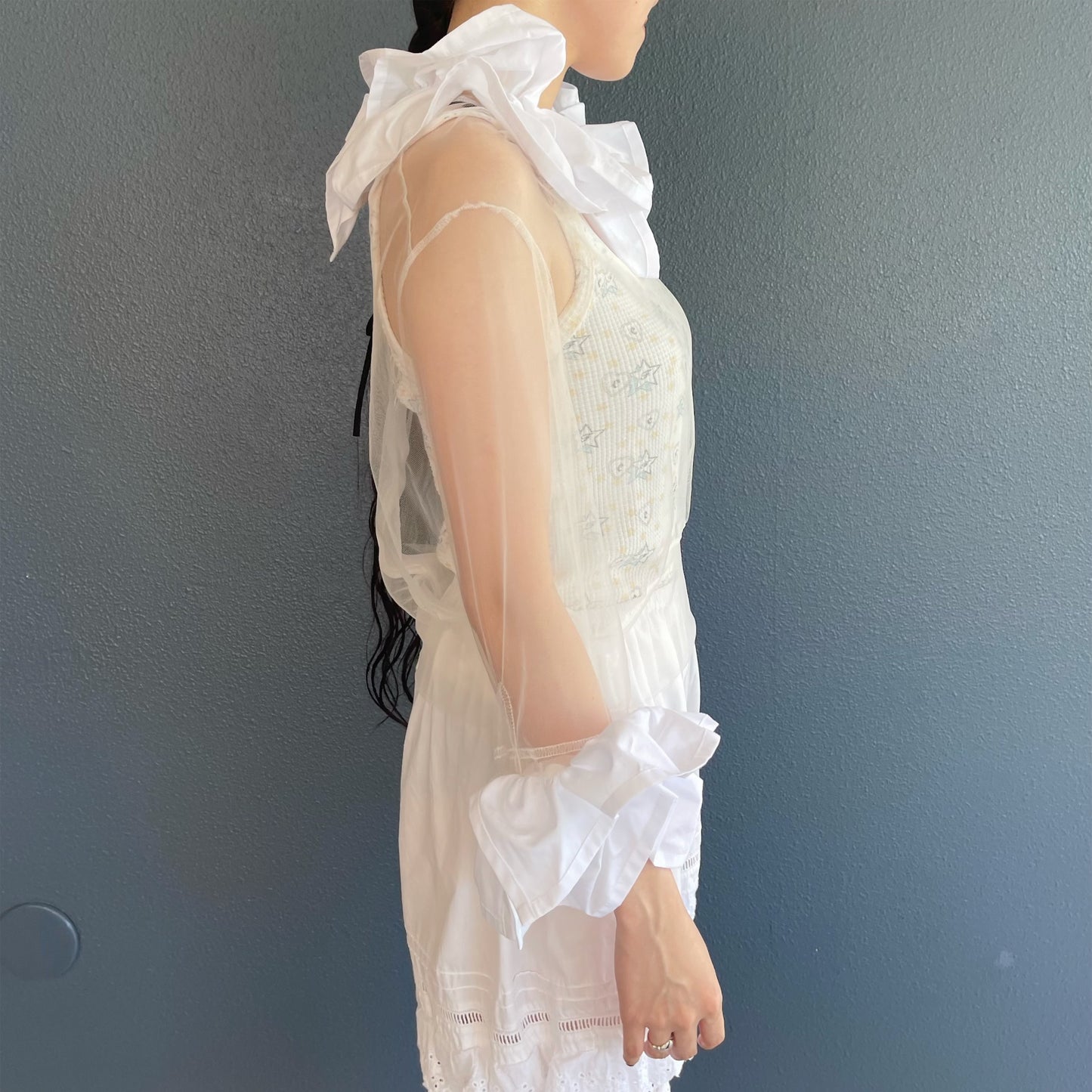 Frill Tulle Top / White / フリルチュールトップ
