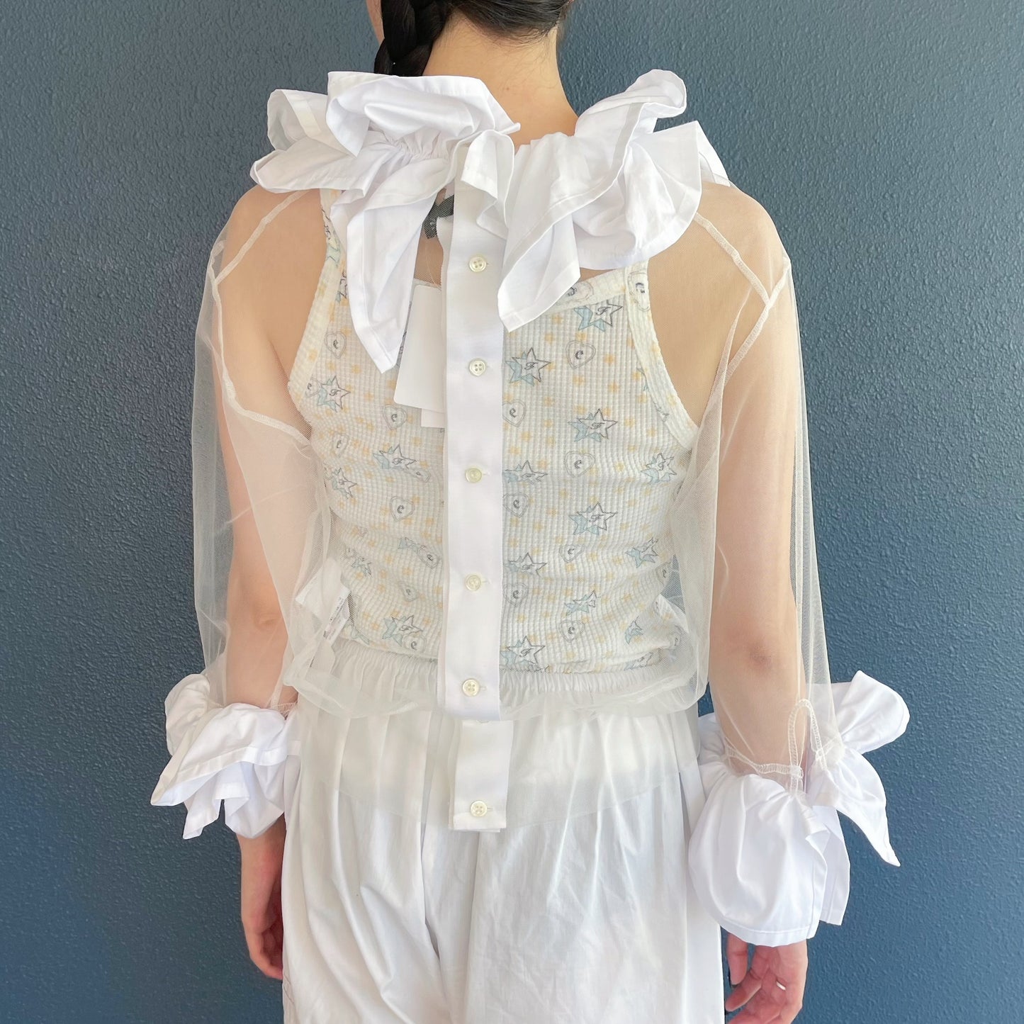 Frill Tulle Top / White / フリルチュールトップ