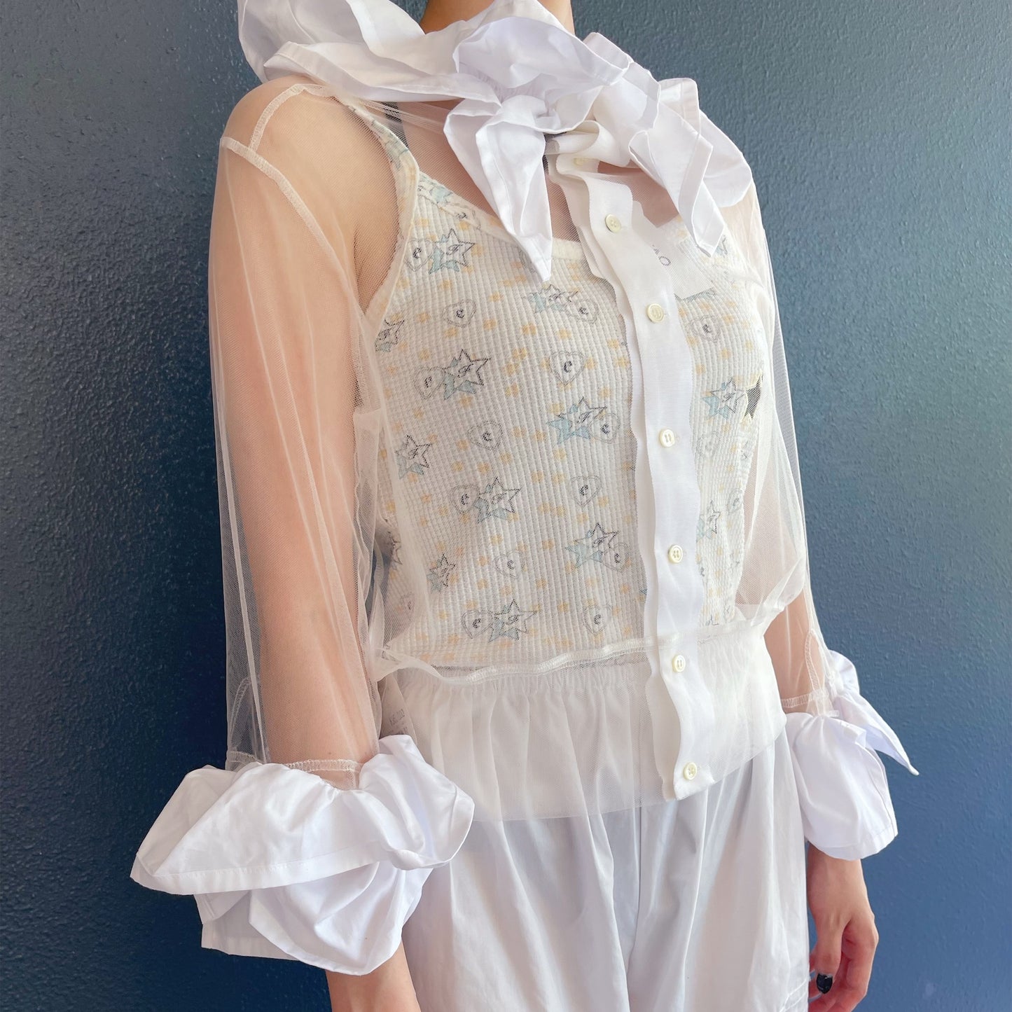 Frill Tulle Top / White / フリルチュールトップ