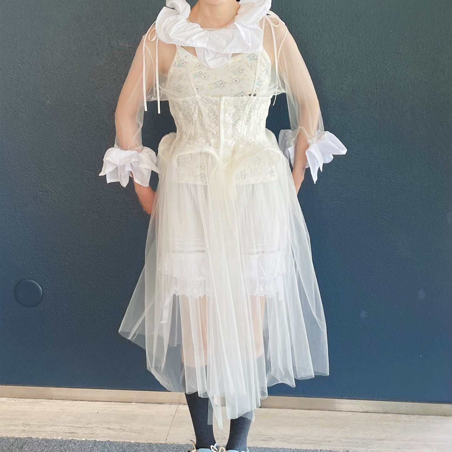 Frill Tulle Top / White / フリルチュールトップ
