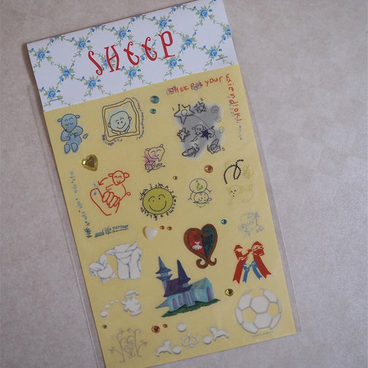 【SHEEP SOUVENIR】look, smile sheep sticker / hisakanao × Five year old / ステッカー