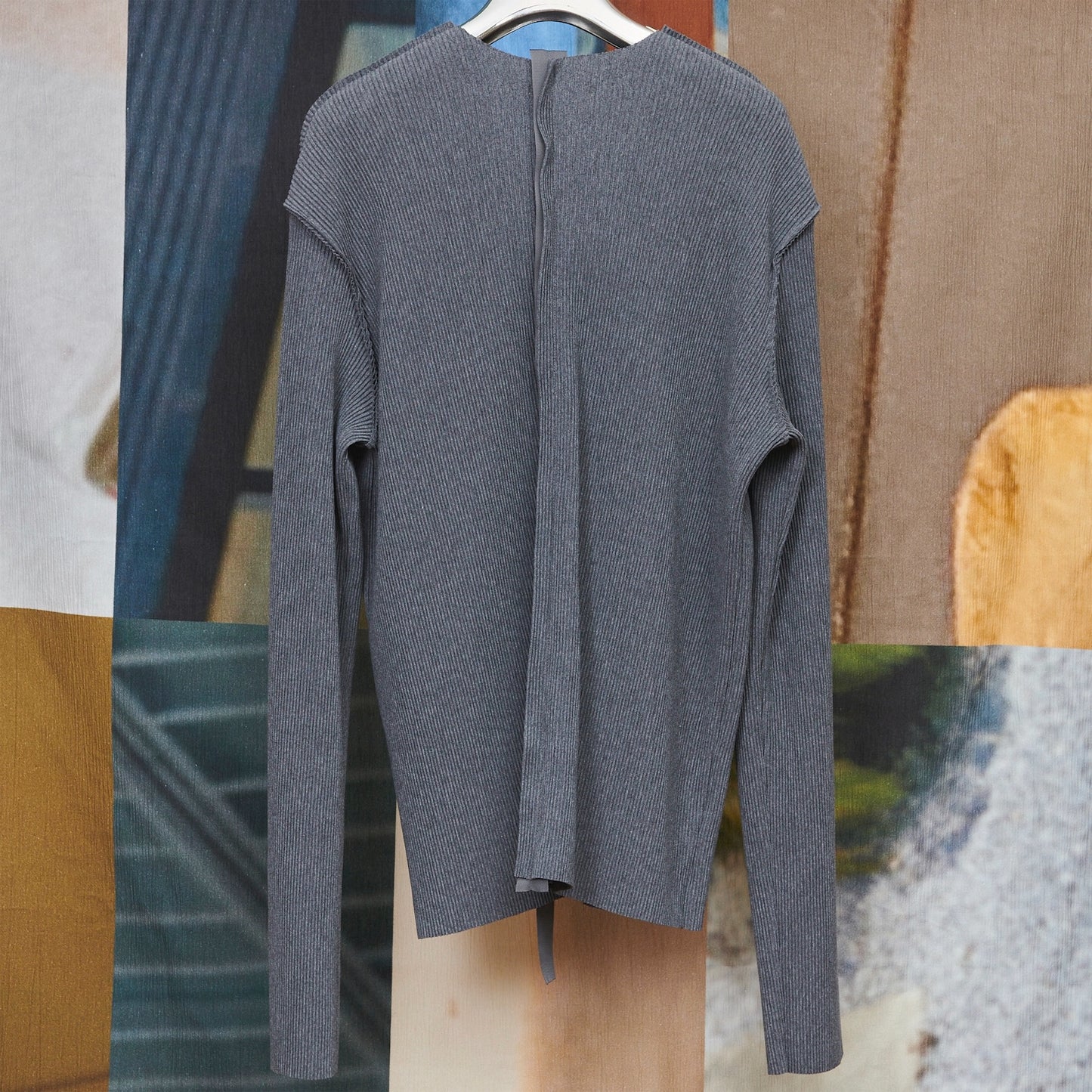 CRISP SNAP CARDIGAN TALL / DARK SESAMI / プリーツカーディガン