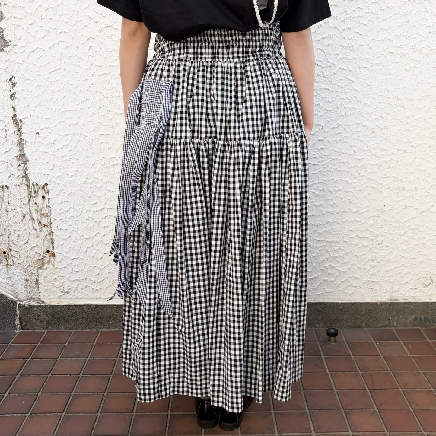 【SHEEP LIMITED】ribbon medley dress skirt / GINGHAM CHECK / リボンドレススカート