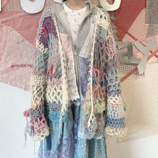 pain cardigan / Blue / ニットカーディガン