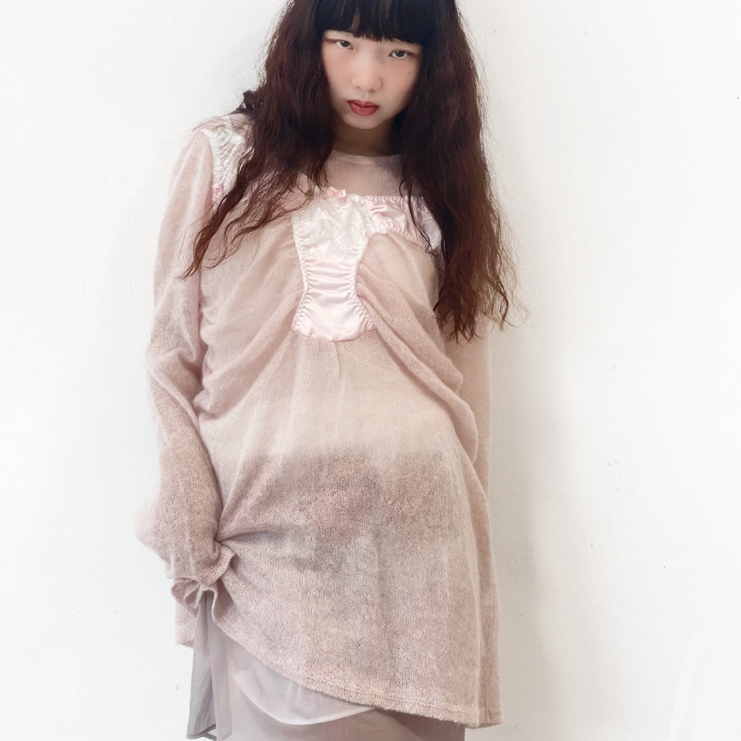 KNICKERS KNIT / PINK / ランジェリーニットドレス