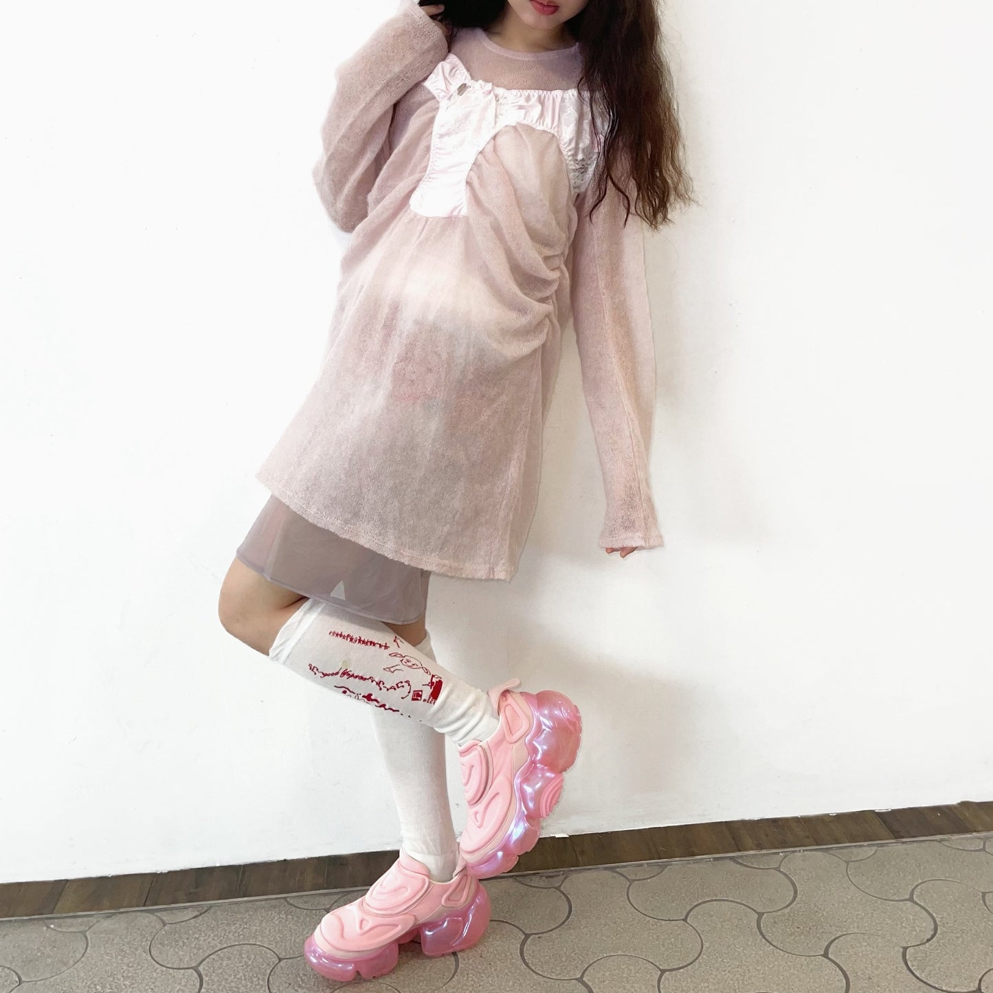 KNICKERS KNIT / PINK / ランジェリーニットドレス