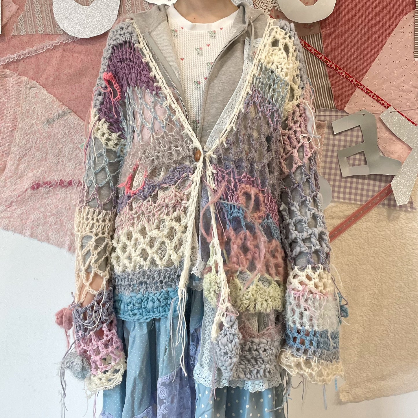 pain cardigan / Blue / ニットカーディガン