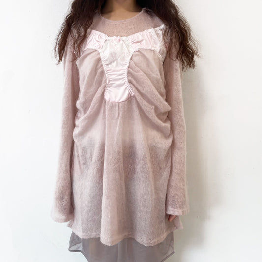 KNICKERS KNIT / PINK / ランジェリーニットドレス