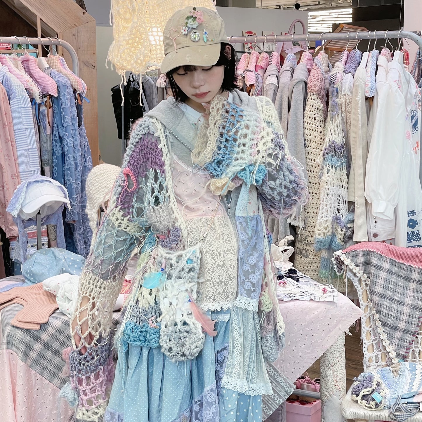 pain cardigan / Blue / ニットカーディガン