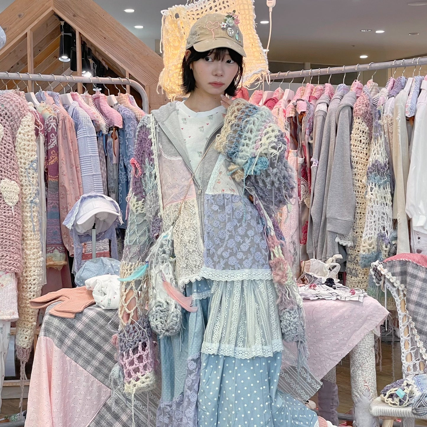 pain cardigan / Blue / ニットカーディガン