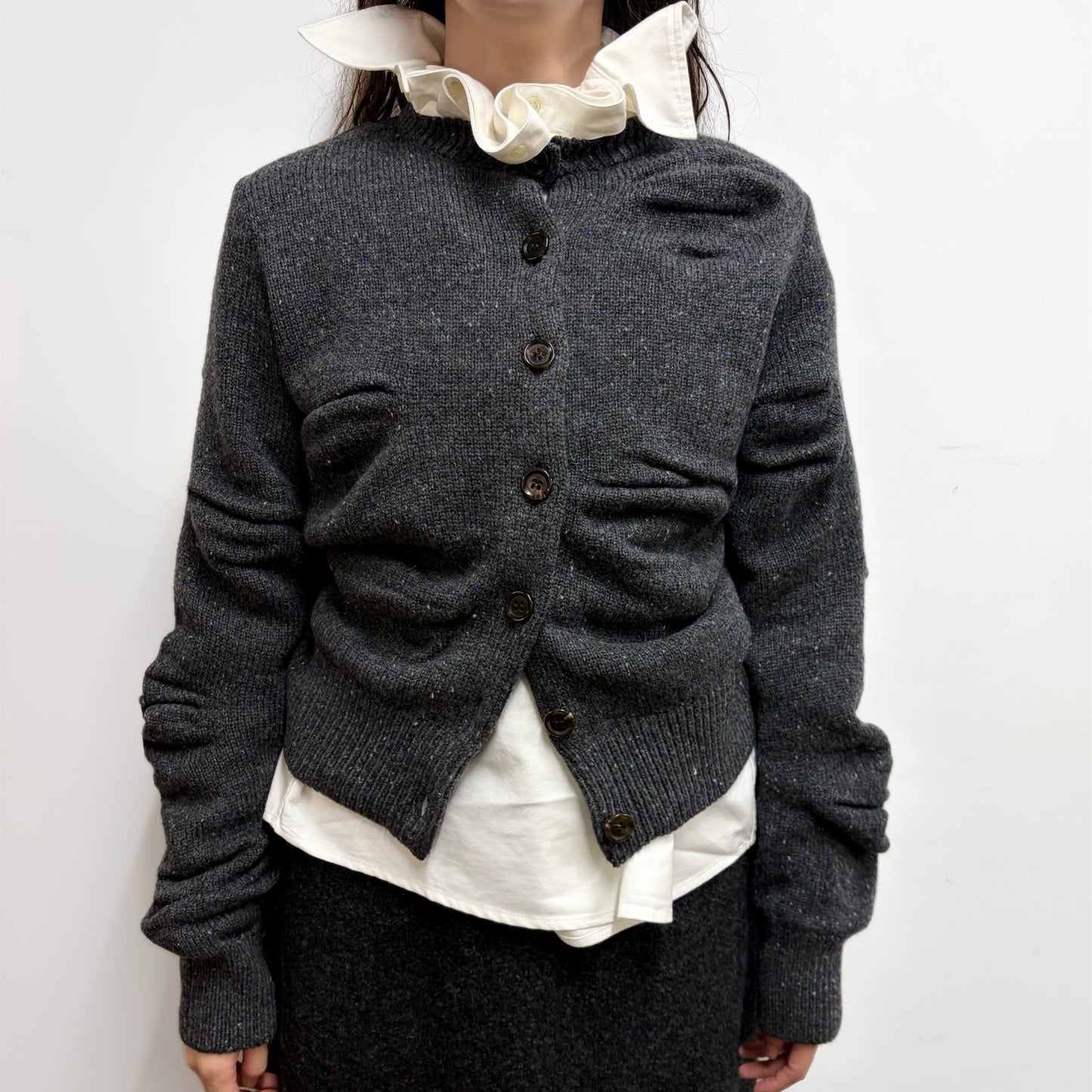 wide-neck shirt / white / ワイドネックシャツ