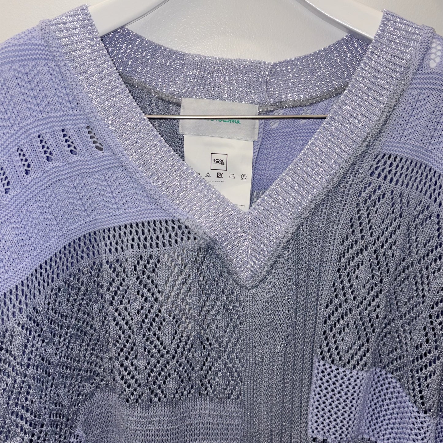 MIXED-KNIT VEST_REFLECTIVE RIB / BLUE / リフレクターニットベスト