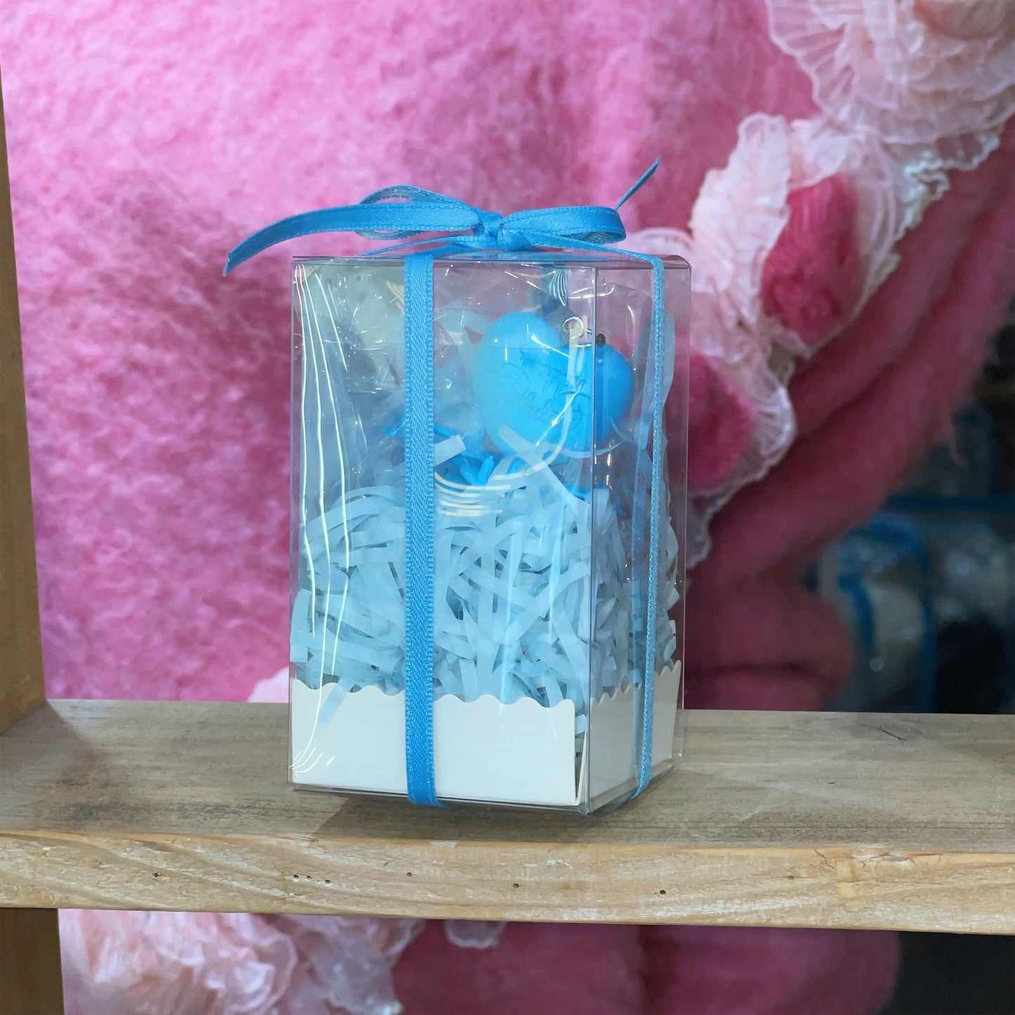 HBD Candle Keychain / baby blue / キーリング