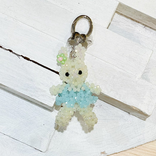 POMI Key Ring / うさぎのビーズキーリング