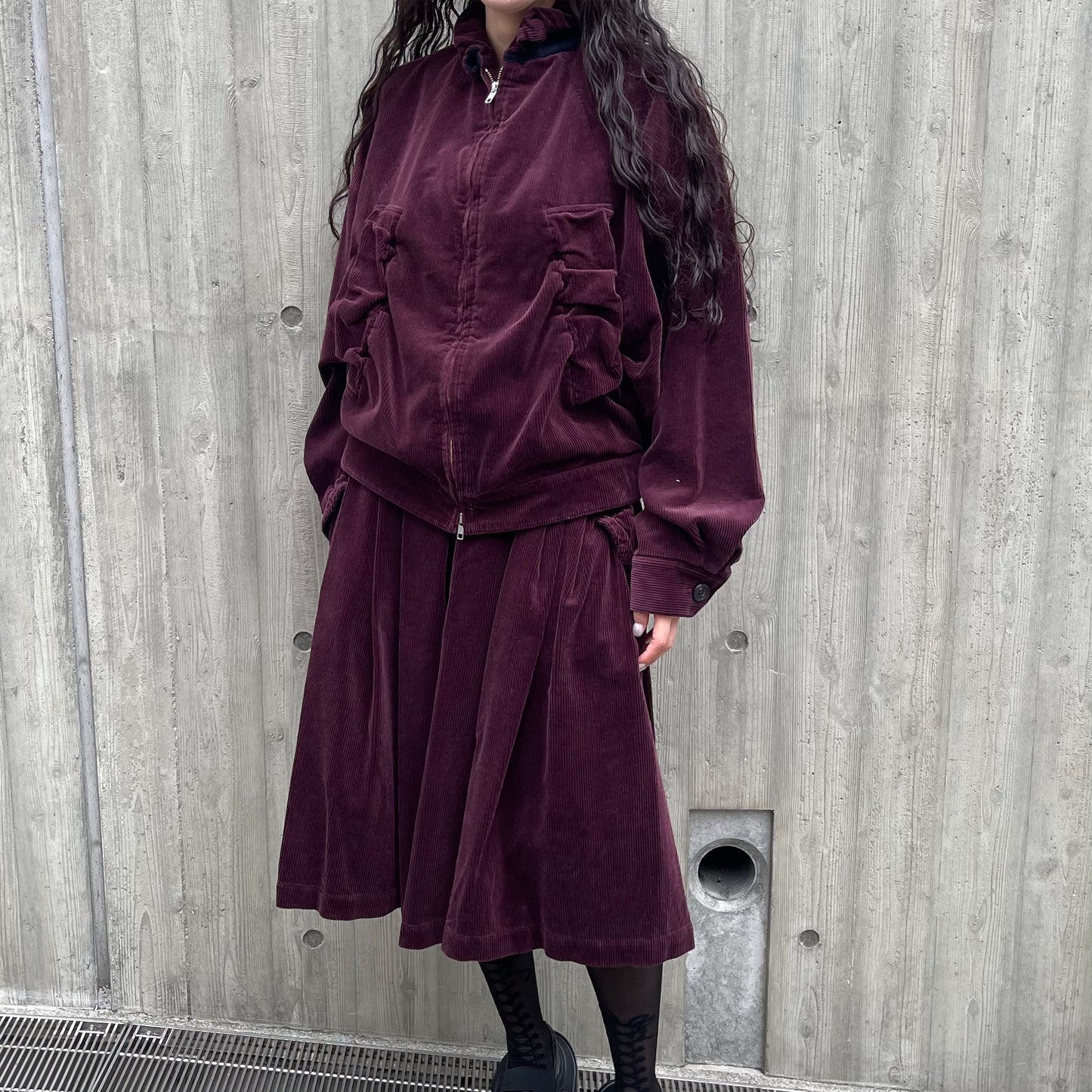 corduroy jumper / burgundy / コーデュロイウォッシュ加工ジャケット