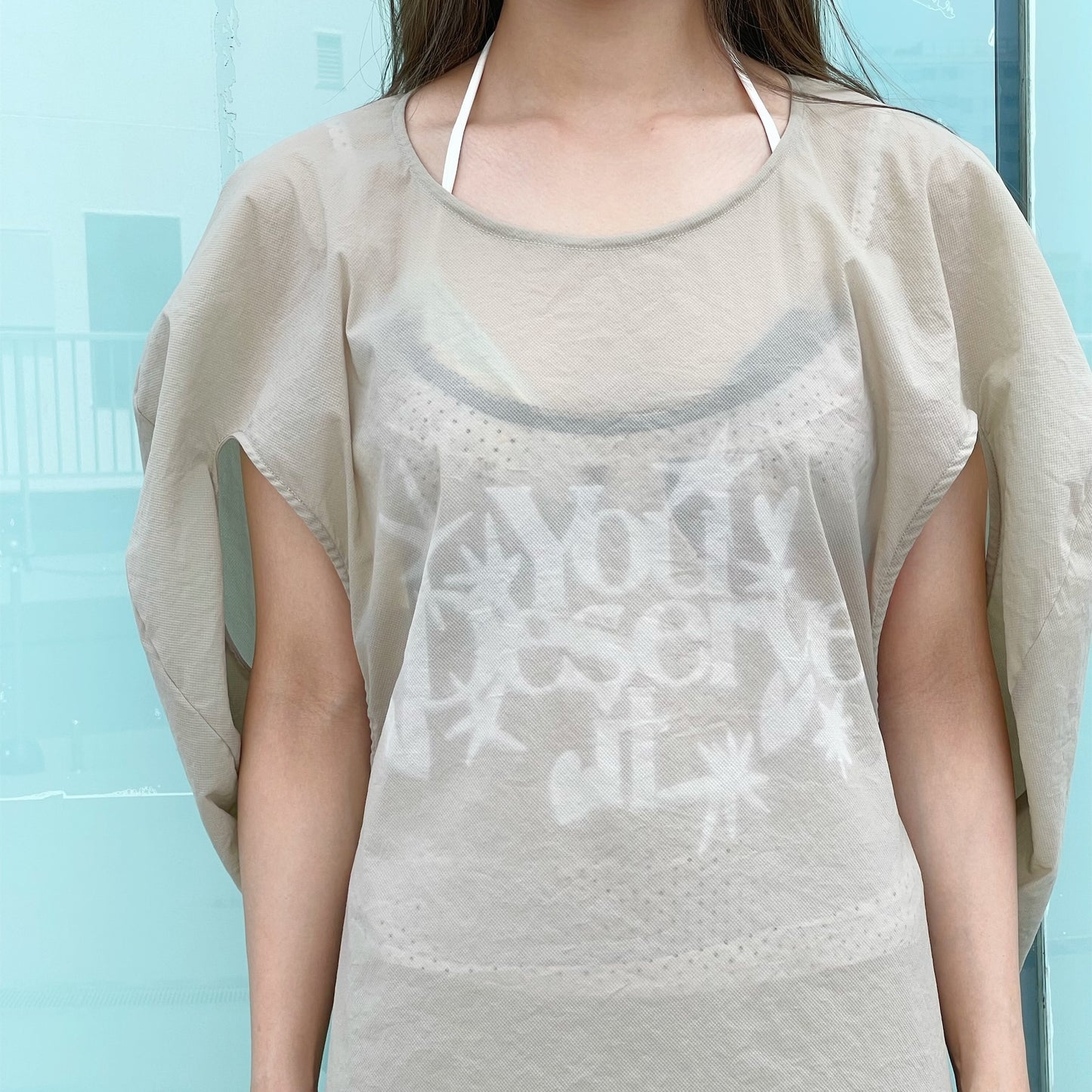 Deflated Balloon Dress / Beige / バルーンドレス