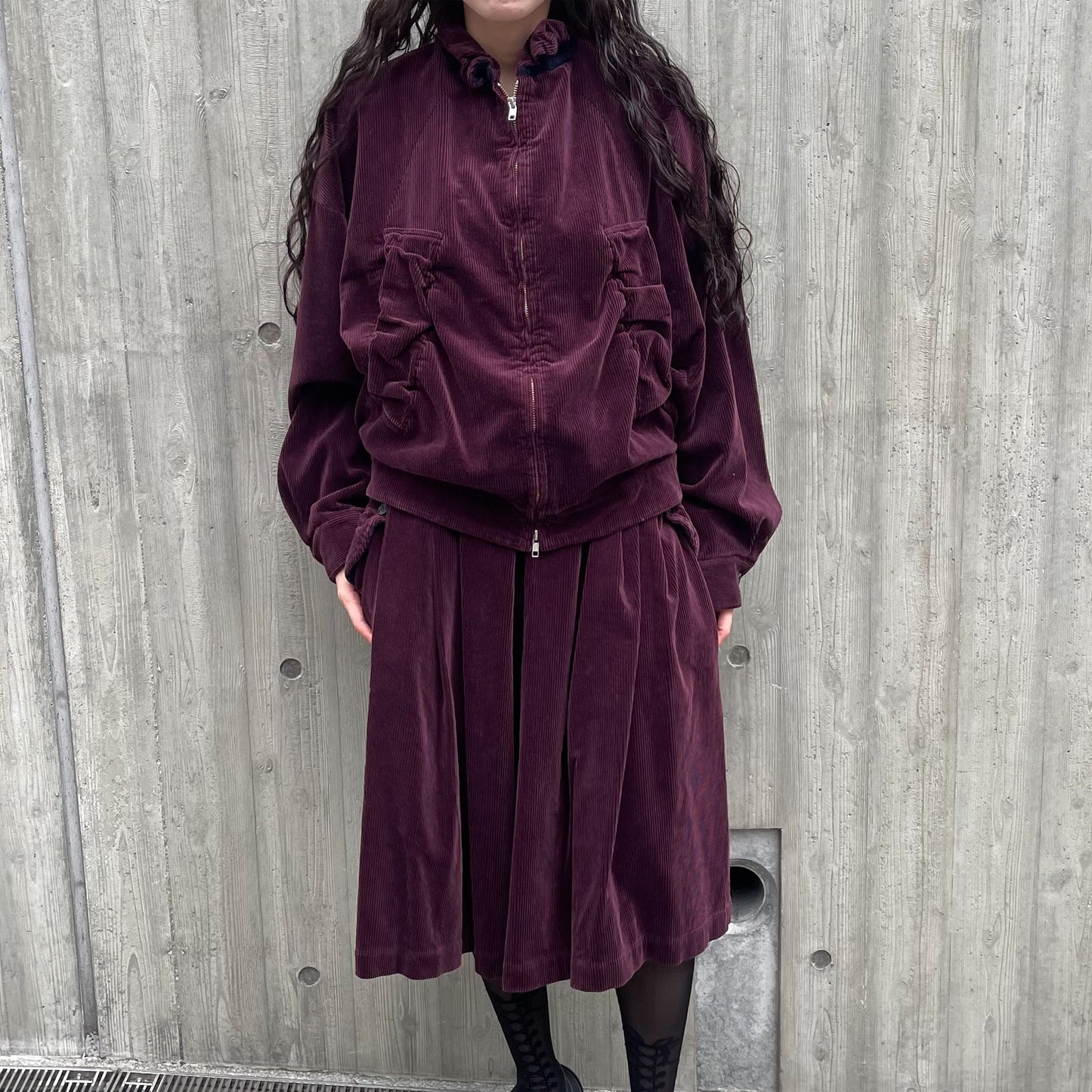 corduroy jumper / burgundy / コーデュロイウォッシュ加工ジャケット