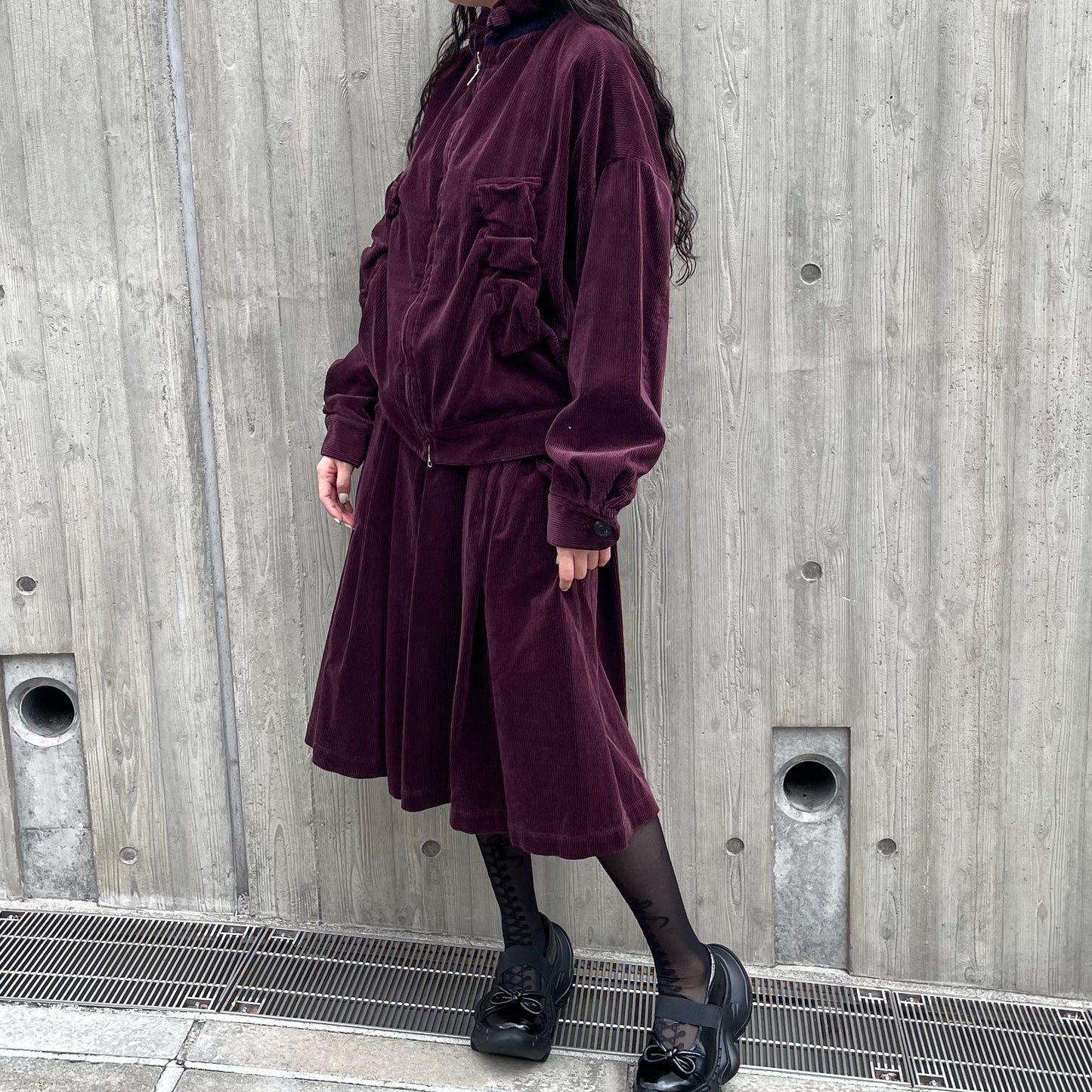 corduroy jumper / burgundy / コーデュロイウォッシュ加工ジャケット