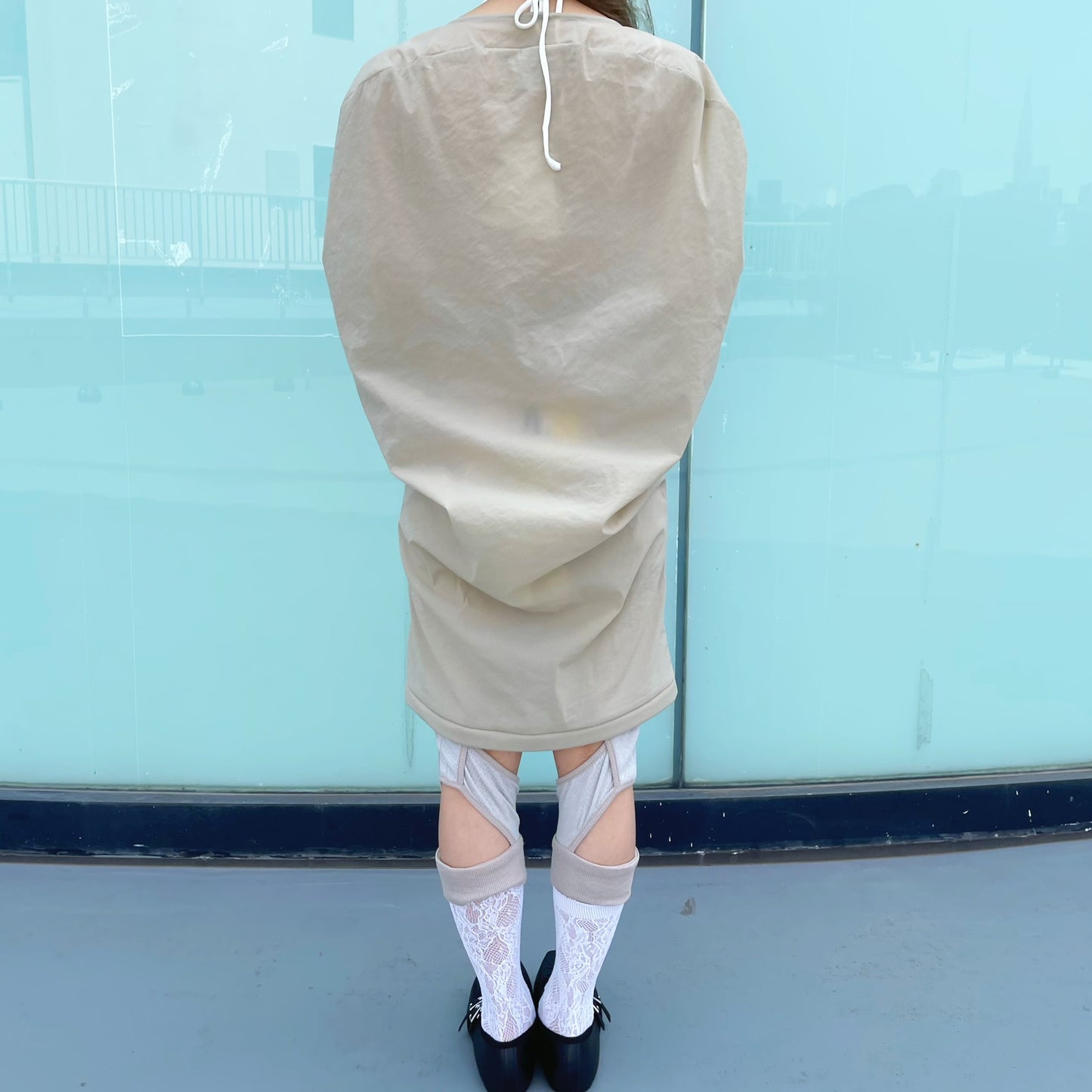 Deflated Balloon Dress / Beige / バルーンドレス