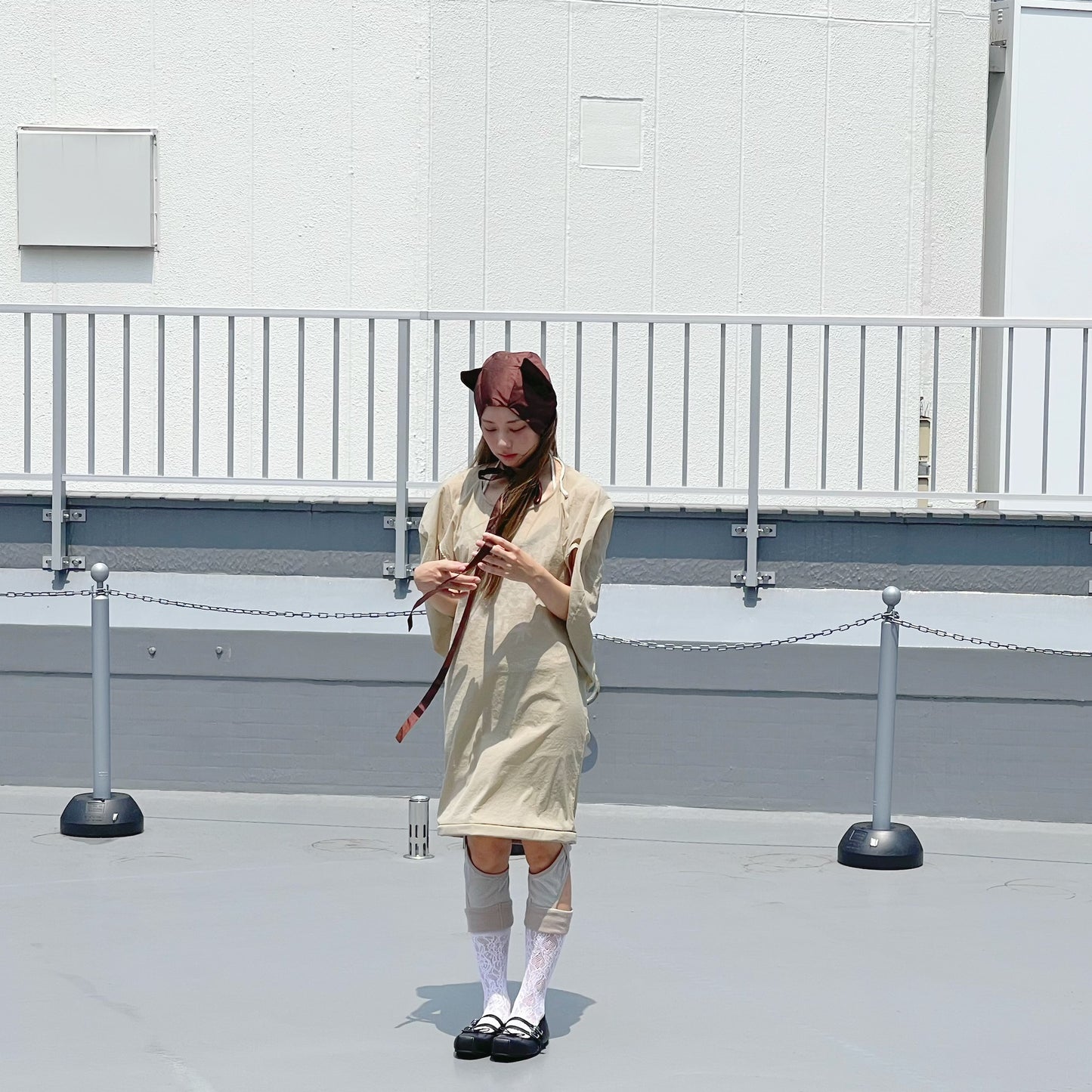 Deflated Balloon Dress / Beige / バルーンドレス
