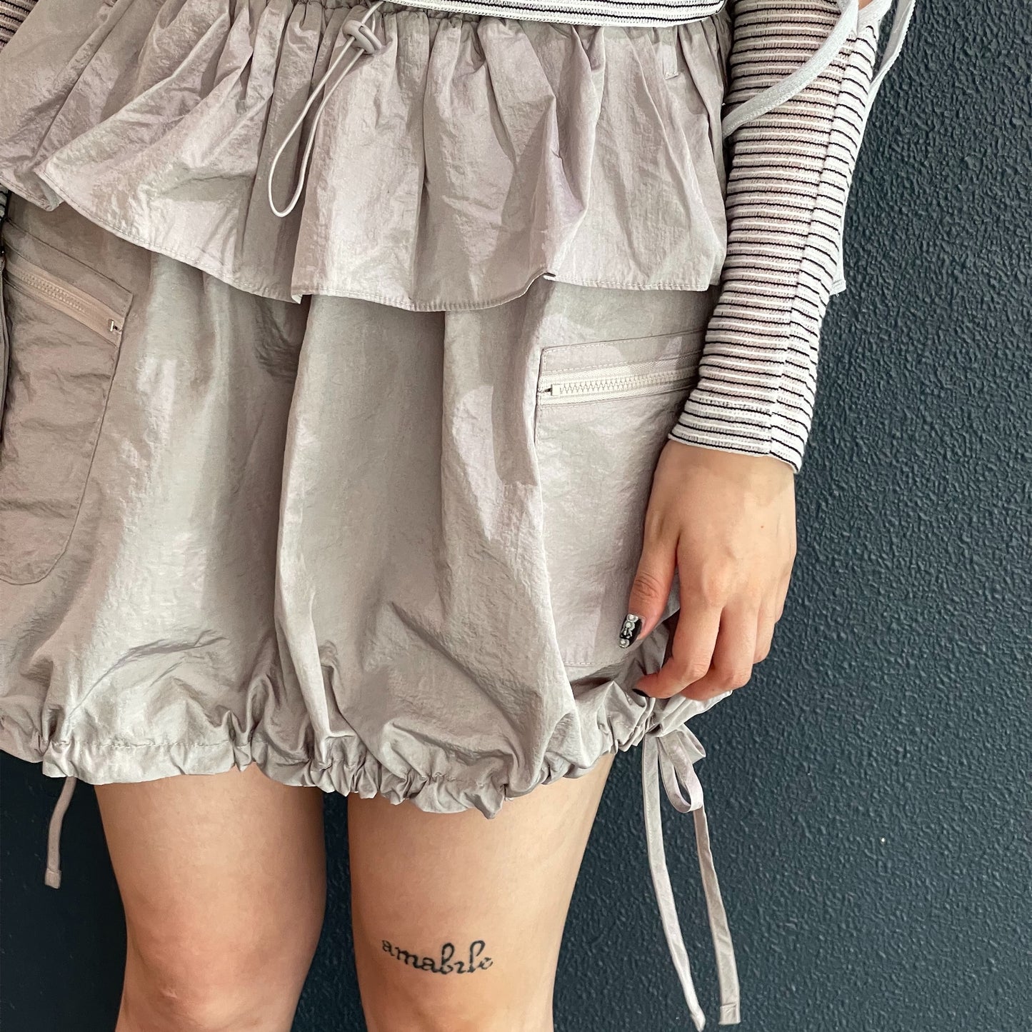 Shiny Balloon Skirt / Gray / シャイニーバルーンスカート