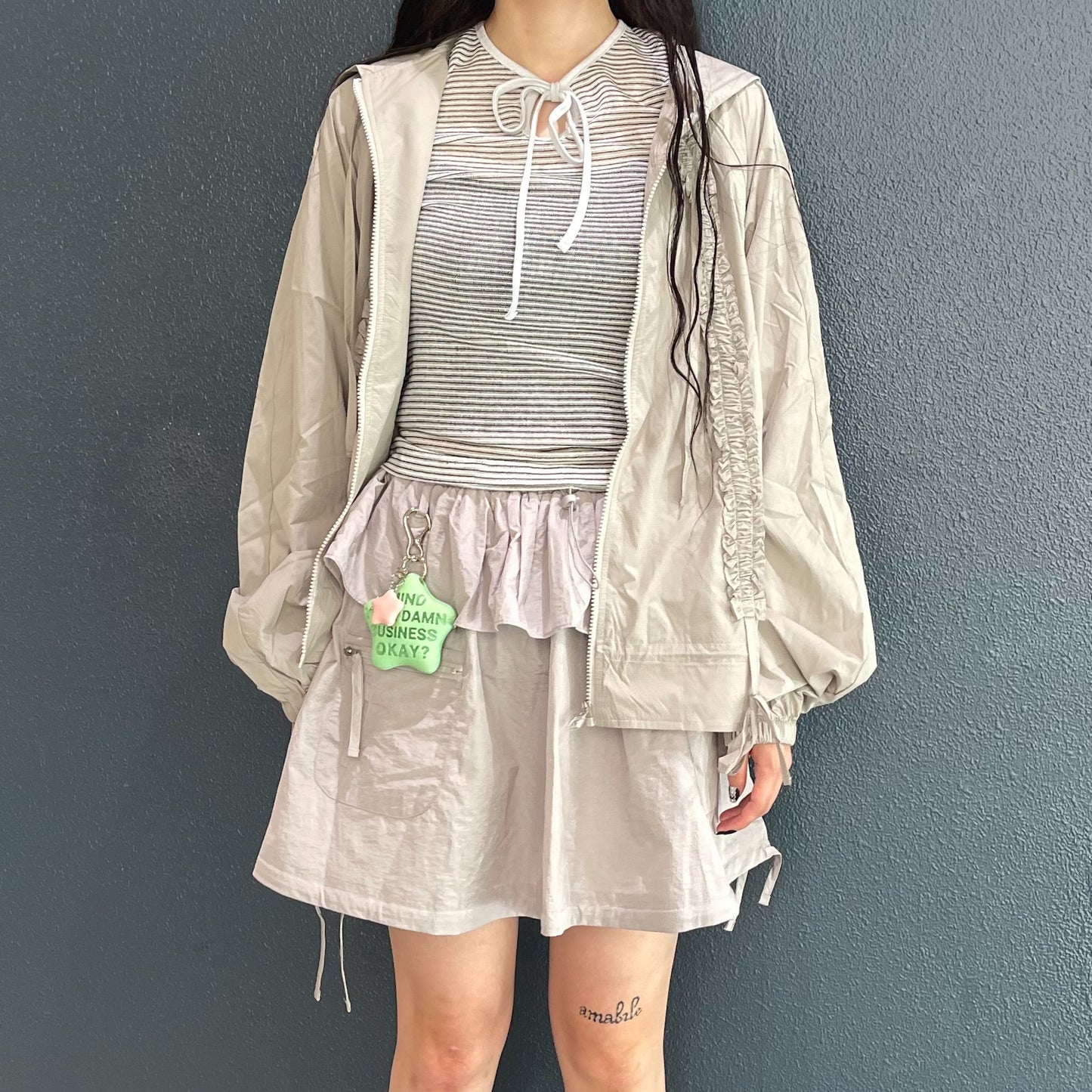 Shiny Balloon Skirt / Gray / シャイニーバルーンスカート