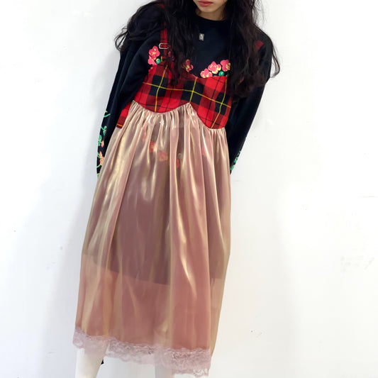 【SHEEP別注】 NIGHT DRESS / RED TARTAN / タータンチェックノースリーブワンピース