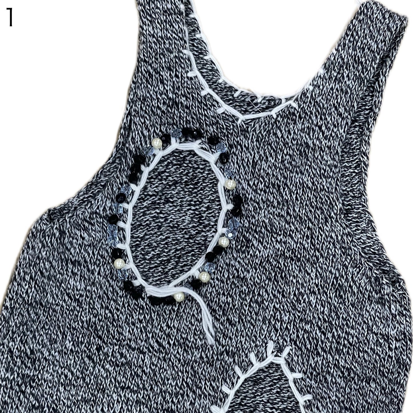 Hole Knit Tops / Black / ホールニットトップ