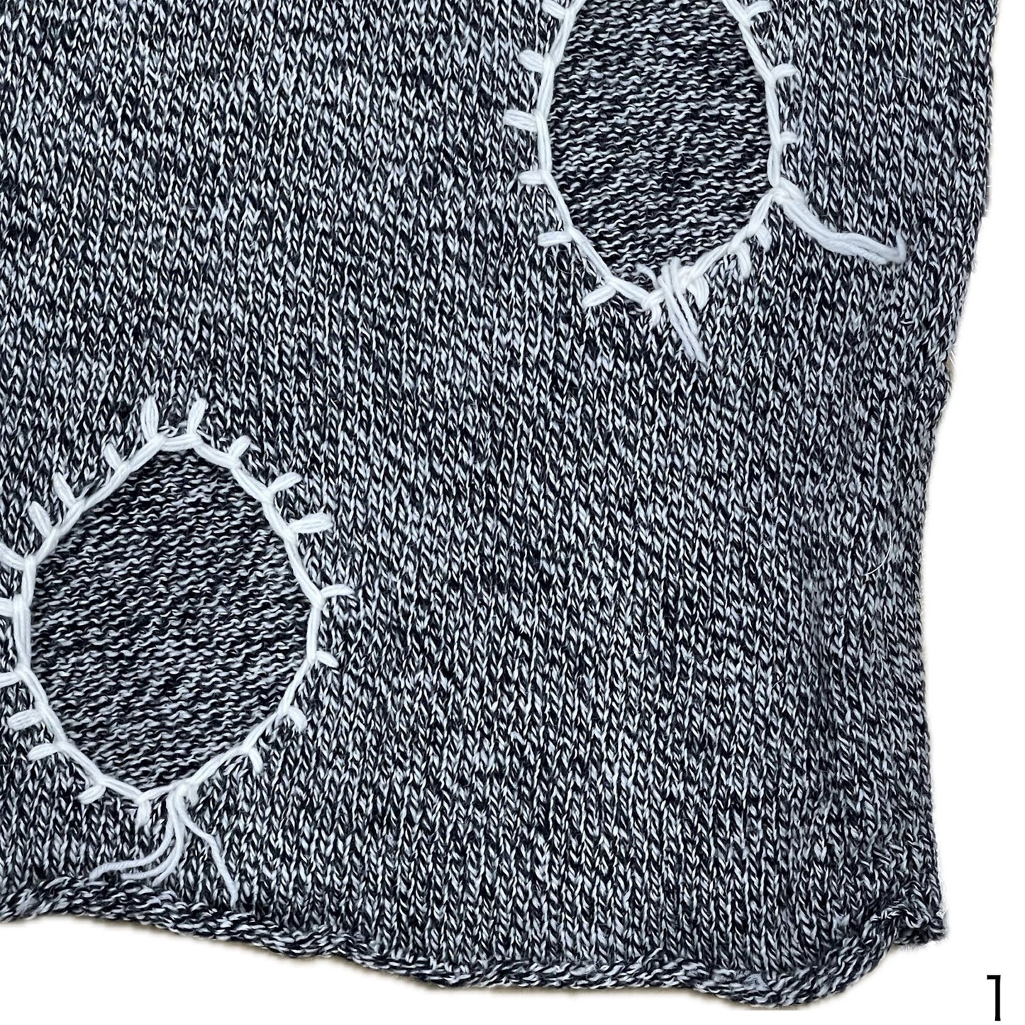 Hole Knit Tops / Black / ホールニットトップ