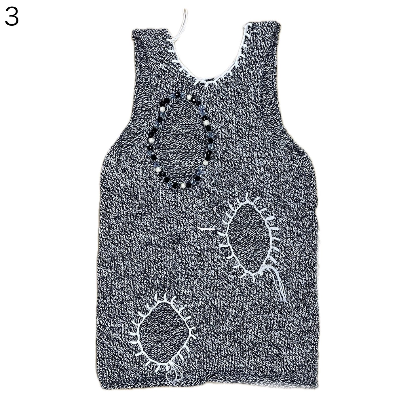 Hole Knit Tops / Black / ホールニットトップ