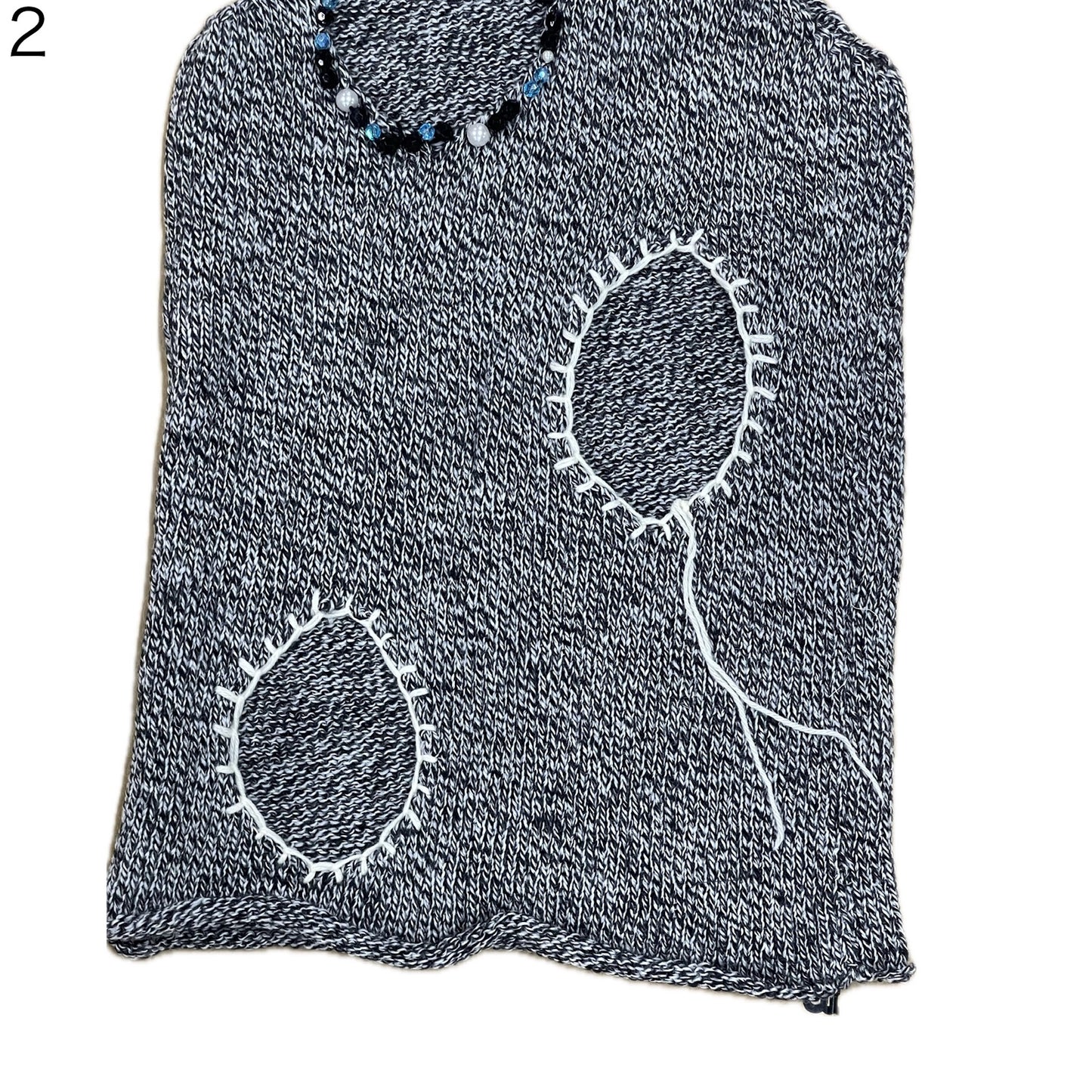 Hole Knit Tops / Black / ホールニットトップ