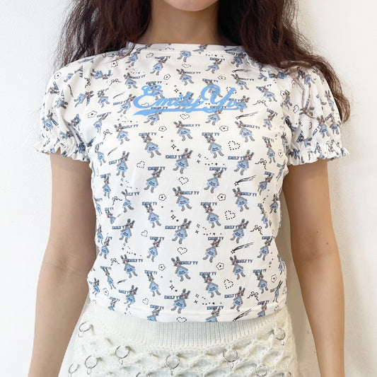 Little bunnies Tee / Blue / リトルバニーTシャツ