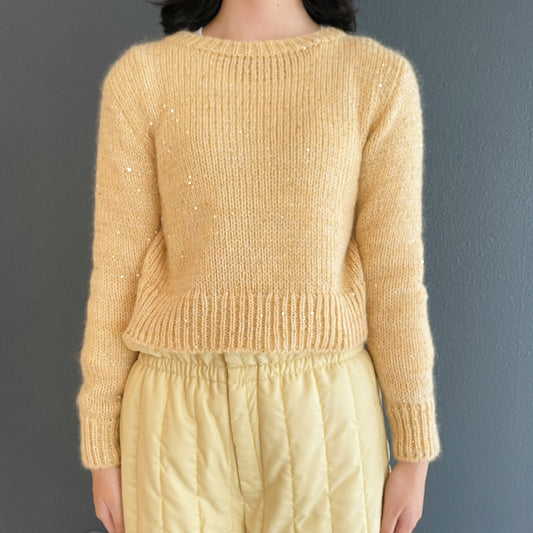 Sparkle knit sweater / YELLOW / モヘアスパンコールニット