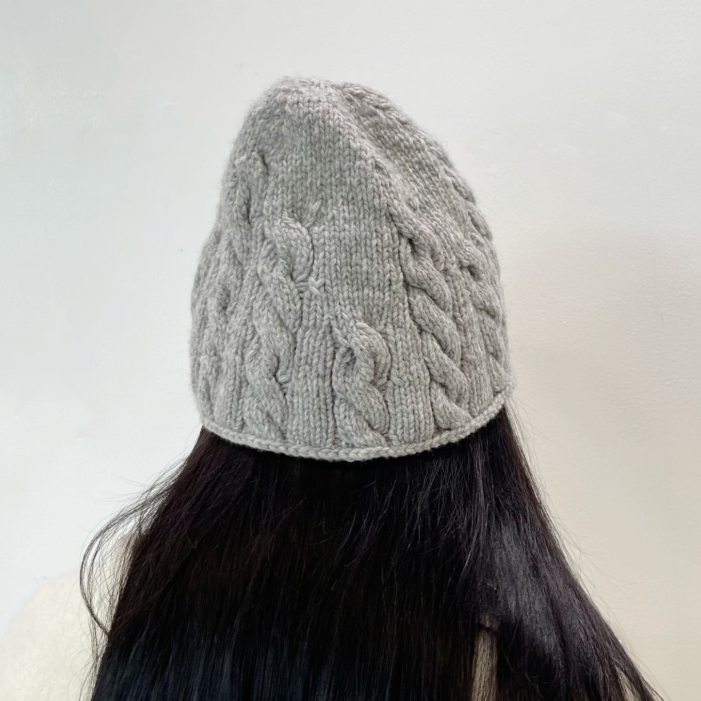 cable knit cap / gray / ケーブルニット帽