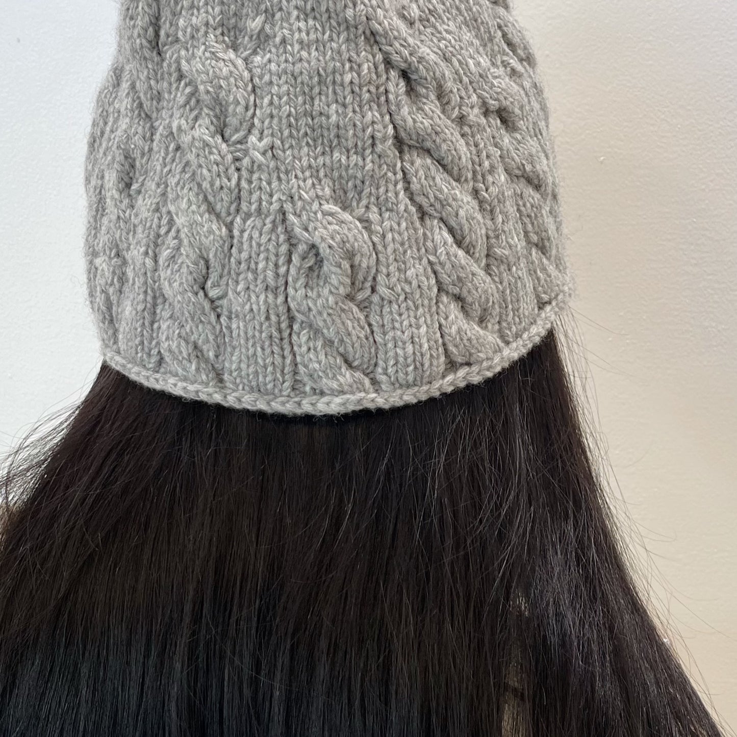 cable knit cap / gray / ケーブルニット帽