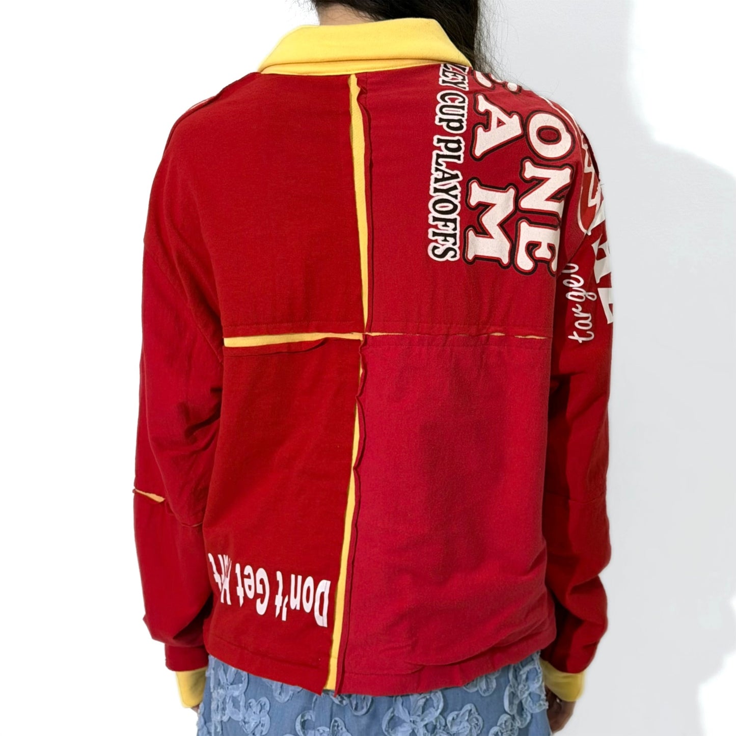 Fissure Drizzler Jacket / Yellow × Red / スウェットブルゾン